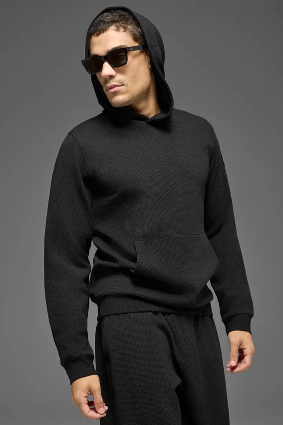 Sudadera con capucha Waffle Lounge - Negro