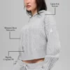 Sudadera con capucha «Winter Bliss» de punto trenzado — Gris jaspeado deportivo
