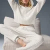 Sudadera con capucha «Winter Bliss» de punto trenzado - Marfil