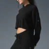 Sudadera con capucha «Winter Bliss» de punto trenzado - Negro