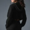 Sudadera con capucha «Winter Bliss» de punto trenzado - Negro