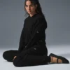 Sudadera con capucha «Winter Bliss» de punto trenzado - Negro