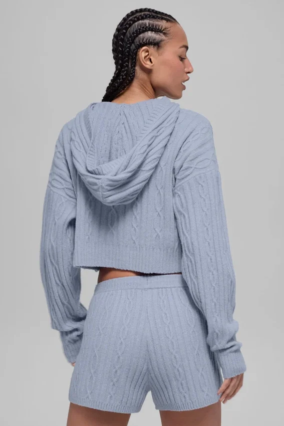 Sudadera con capucha «Winter Bliss» de punto trenzado - Winter Frost