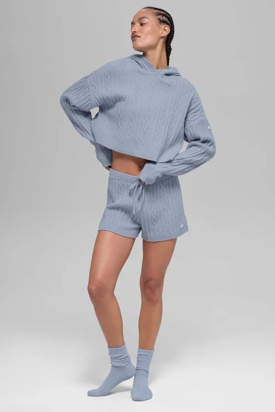 Sudadera con capucha «Winter Bliss» de punto trenzado - Winter Frost