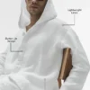 Sudadera con capucha y botones de Linen Days - Blanco