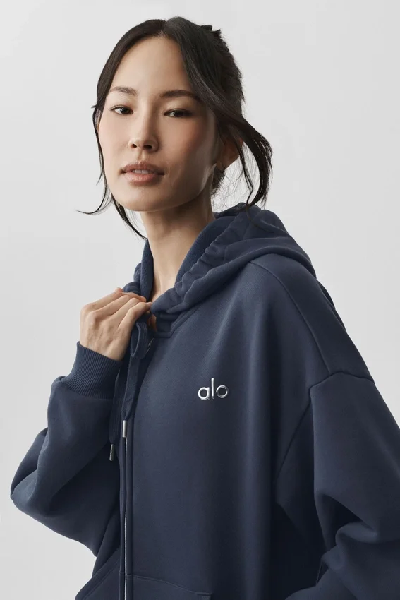 Sudadera con capucha y cremallera completa Accolade - Azul marino