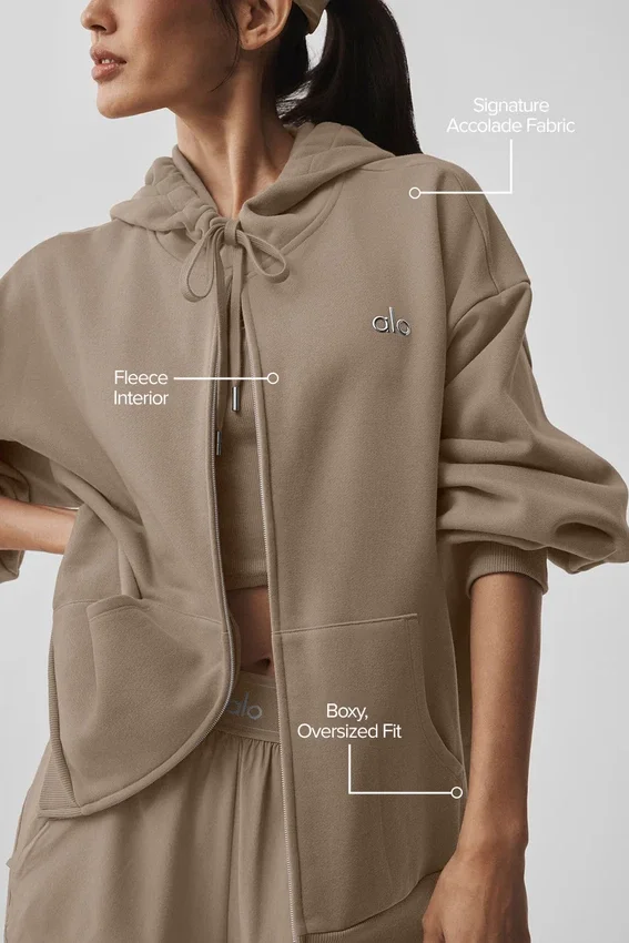Sudadera con capucha y cremallera completa Accolade - Gravel