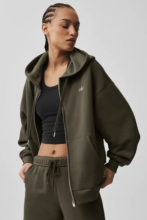 Sudadera con capucha y cremallera completa Accolade - Olive Tree