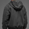 Sudadera con capucha y cremallera completa de lona de algodón - Antracita