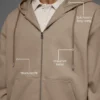 Sudadera con capucha y cremallera completa de lona de algodón - Gravel