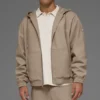 Sudadera con capucha y cremallera completa de lona de algodón - Gravel