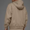 Sudadera con capucha y cremallera completa de lona de algodón - Gravel