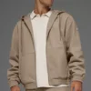 Sudadera con capucha y cremallera completa de lona de algodón - Gravel