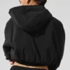 Sudadera con capucha y cremallera completa Mountain Peak de corte corto - Negro
