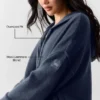 Sudadera con capucha y cremallera completa «New Class» de lana y cachemira - Azul marino