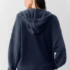 Sudadera con capucha y cremallera completa «New Class» de lana y cachemira - Azul marino