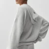 Sudadera con capucha y cremallera completa «New Class» de lana y cachemira - Blanco jaspeado