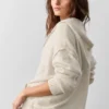 Sudadera con capucha y cremallera completa «New Class» de lana y cachemira - Gris avena jaspeado