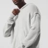 Sudadera con capucha y cremallera completa «New Class» de lana y cachemira - Gris perla jaspeado