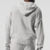 Sudadera con capucha y cremallera completa «New Class» de lana y cachemira - Gris perla jaspeado