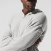 Sudadera con capucha y cremallera completa «New Class» de lana y cachemira - Gris perla jaspeado