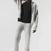 Sudadera con capucha y cremallera completa «New Class» de lana y cachemira - Gris perla jaspeado