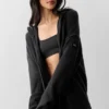 Sudadera con capucha y cremallera completa «New Class» de lana y cachemira - Negro