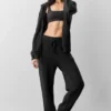 Sudadera con capucha y cremallera completa «New Class» de lana y cachemira - Negro
