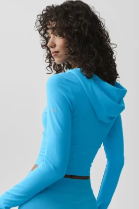 Sudadera con capucha y cremallera completa Sway – Azul celeste