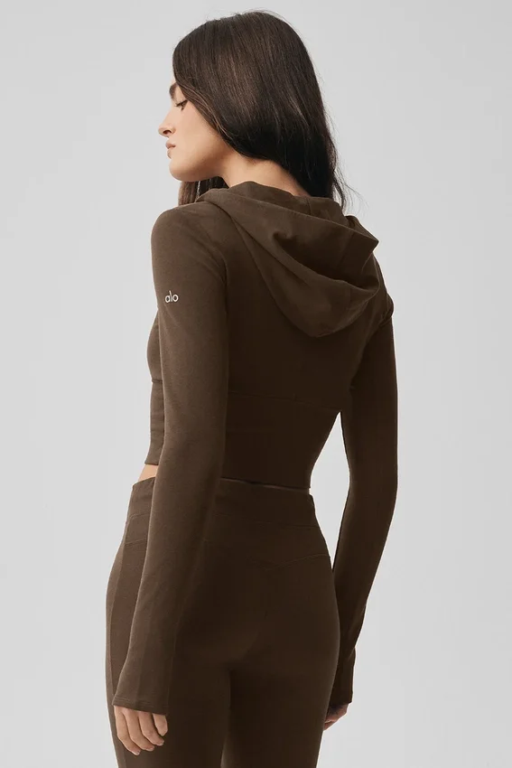 Sudadera con capucha y cremallera completa Sway - Espresso