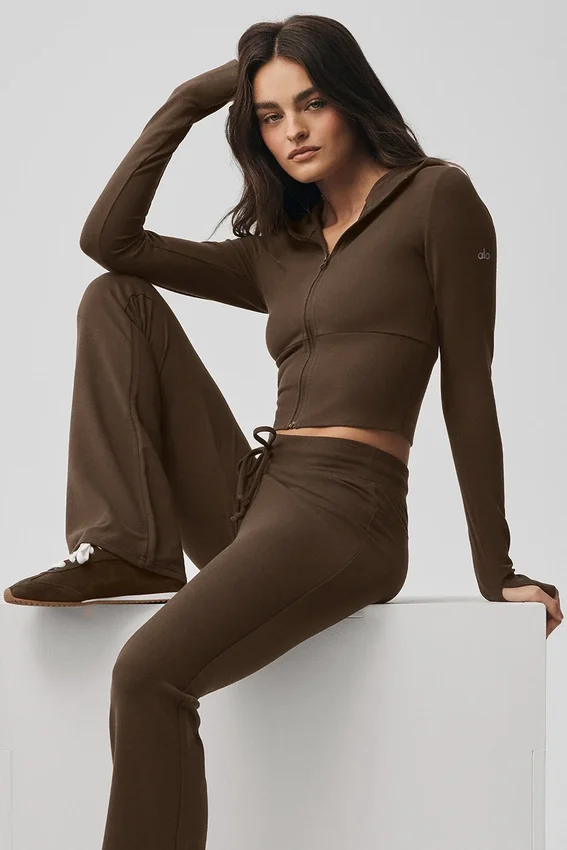 Sudadera con capucha y cremallera completa Sway - Espresso
