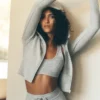 Sudadera con capucha y cremallera completa «Sway» - Gris jaspeado deportivo