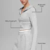 Sudadera con capucha y cremallera completa «Sway» - Gris jaspeado deportivo