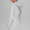 Sudadera con capucha y cremallera completa «Sway» - Gris jaspeado deportivo