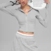 Sudadera con capucha y cremallera completa «Sway» - Gris jaspeado deportivo
