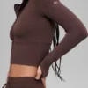 Sudadera con capucha y cremallera completa Sway - Marrón piedra