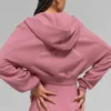 Sudadera con capucha y cremallera «Sweet Escape» - Rosa silvestre