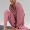 Sudadera con capucha y cremallera «Sweet Escape» - Rosa silvestre
