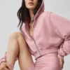 Sudadera con capucha y cremallera «Sweet Escape» - Rosa vintage
