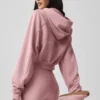 Sudadera con capucha y cremallera «Sweet Escape» - Rosa vintage