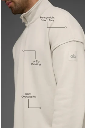 Sudadera con cremallera de 1/4 de Renown Heavy Weight – Hueso