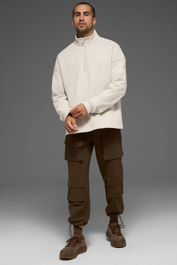 Sudadera con cremallera de 1/4 de Renown Heavy Weight - Hueso