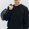 Sudadera de cuello redondo Field — Negro