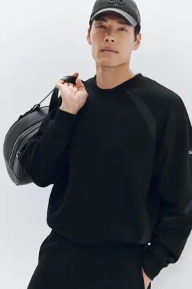 Sudadera de cuello redondo Field — Negro