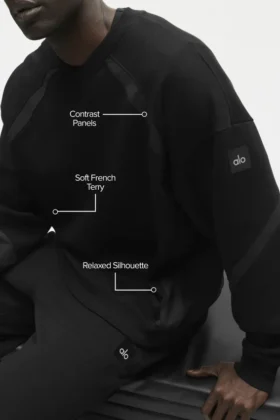 Sudadera de cuello redondo Field — Negro