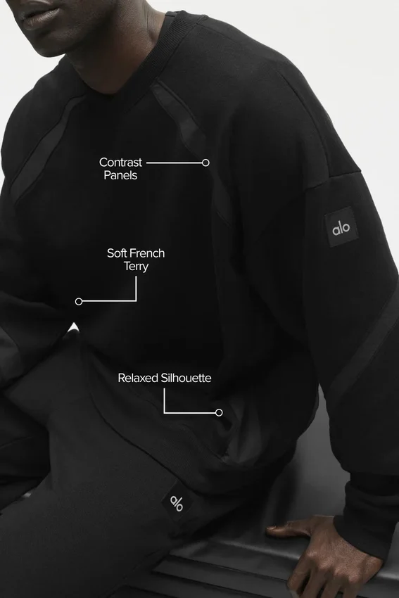 Sudadera de cuello redondo Field — Negro