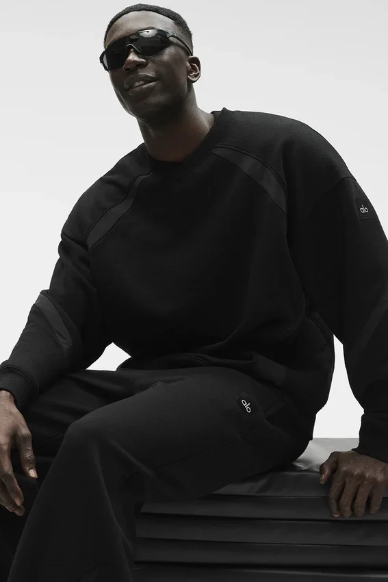 Sudadera de cuello redondo Field — Negro