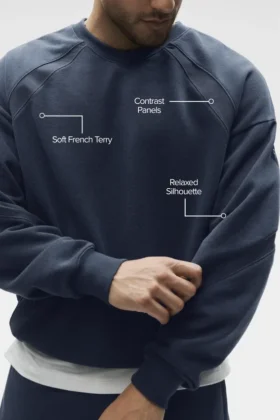 Sudadera Field de cuello redondo – Azul marino