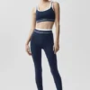 High-Waist Airbrush 7/8 «Better Together» - Azul marino/Blanco