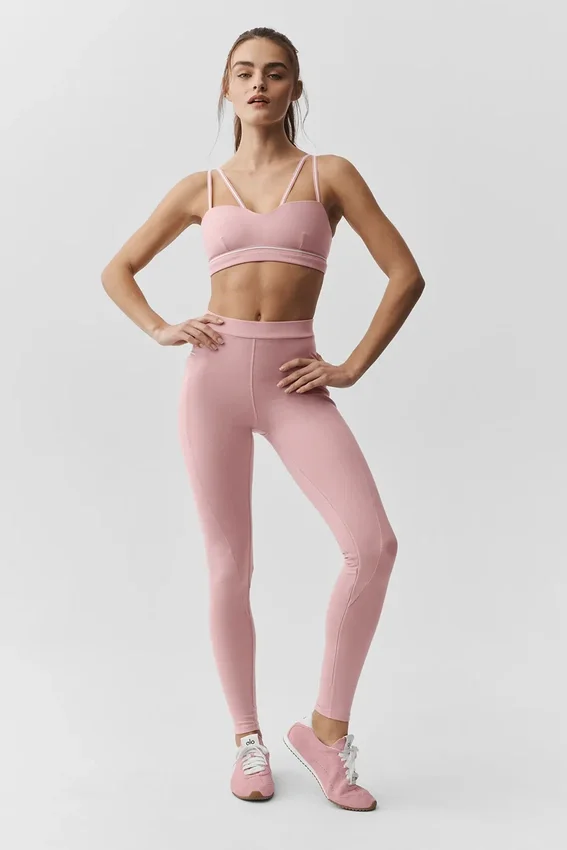 High-Waist Airbrush Fast Track Legging - Rosa vintage/Blanco